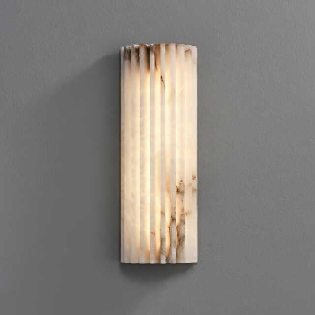 Handcrafted Alabaster Brass Wall Sconce With Handmade Modern Luxury Marble Stone Lamp, Mid Century Living Room Lighting - image 1