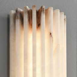 Handcrafted Alabaster Brass Wall Sconce With Handmade Modern Luxury Marble Stone Lamp, Mid Century Living Room Lighting - thumbnail 3