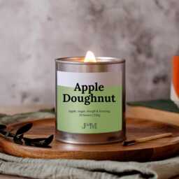 Apple Doughnut Crackle Wick Candle, Bakery Inspired Doughnuts - thumbnail 2