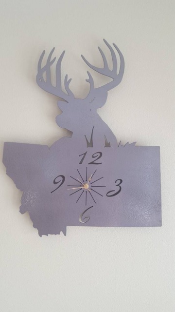 Montana Deer Clock. Decor. Wildlife Wall Birthday/Christmas Gift - image 1
