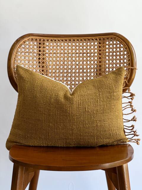 Brown Tribal Hemp Hand Woven Natural Dye Color Pillow Cover - image 1