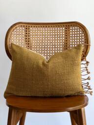 Brown Tribal Hemp Hand Woven Natural Dye Color Pillow Cover - thumbnail 1