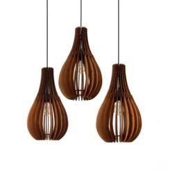 Wood Pendant Light, Modern Celling Fixture, Hanging Lamp Minimalist Lighting Dining Shade, Chandelier Contemporary