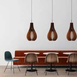 Wood Pendant Light, Modern Celling Fixture, Hanging Lamp Minimalist Lighting Dining Shade, Chandelier Contemporary - thumbnail 3