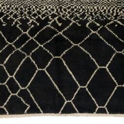 Black Beni Ourain Rug Hand-Knotted Moroccan Berber Rug - thumbnail 4