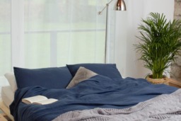 Blue 100% Linen Duvet Cover Very Soft & With Snap Buttons, Custom Orders, King, Queen, Full, Single, Twin, Double Size