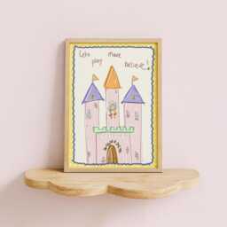Lets Play Make Believe - Bright Girls Room Toddler Poster Playroom Print Fairy Castle Princess - thumbnail 3
