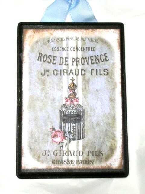 Paris Perfume Wood Sign - Blue French Farmhouse Wall Decor - image 1