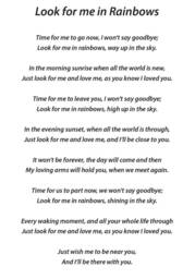 Look For Me in Rainbows Poem, Missing You, Bereavement, Rainbow, Heaven Print, A Letter To My Family, Grief Funeral - thumbnail 1
