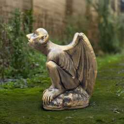 Unique Concrete Gargoyle Figure Stone Monster Statue Outdoor Guardian Ornament Cement Demon Sculpture Gargoyle Lawn Art Lover Gift - thumbnail 3