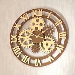 Skeleton Wall Clock Bronze Brown Metalic Black Gold Colour Silent Non Ticking Roman Numerals 30cm 55cm Ornament Gift