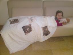 Infant Photo Blanket. Baby Quilt. Personalized Kids Gift For Gift. Children - White Cotton Quilt - thumbnail 1