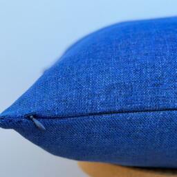 Blue Linen Throw Pillow Cover, Thick Soft Fabric, Handmade Pillowcase - thumbnail 2