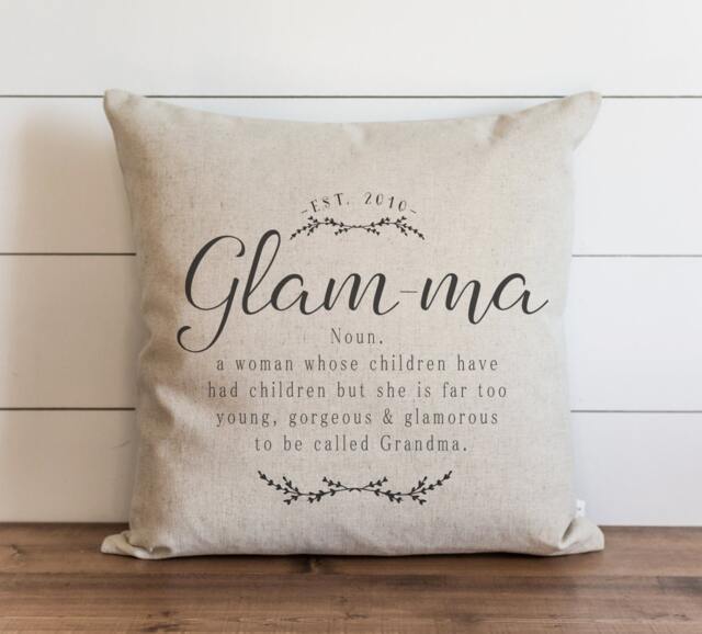 Glamma Personalized Pillow Cover - Best Grandma Present Fun Nana Mothers Day Gift For Grandparents Custom 18x18 20x20 - image 1