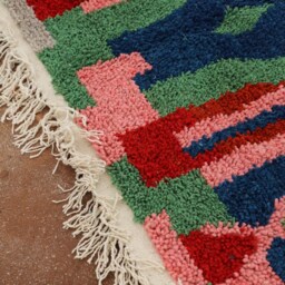 Custom Handmade Wool Berber Rug Colorful Abstract Moroccan Carpet - thumbnail 3
