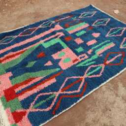 Custom Handmade Wool Berber Rug Colorful Abstract Moroccan Carpet - thumbnail 4
