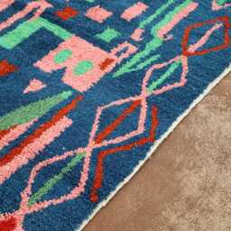 Custom Handmade Wool Berber Rug Colorful Abstract Moroccan Carpet - thumbnail 2