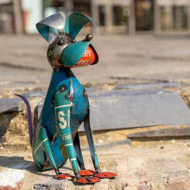 Vintage Style Sitting Metal Dog - image 1