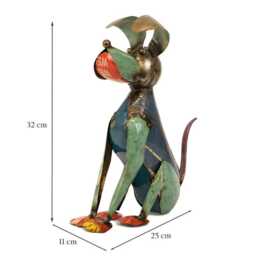 Vintage Style Sitting Metal Dog - thumbnail 4