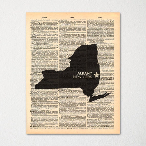 New York Custom City Dictionary Art Print/Vintage Paper