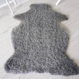 Swedish Gotland Sheepskin Rug - Soft Curly Wool, Natural Grey - thumbnail 2