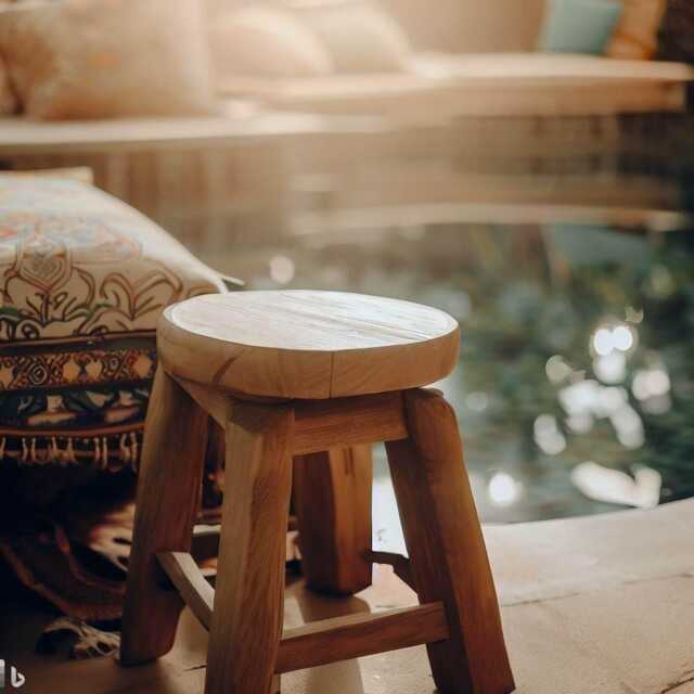 Wooden Stool/Side Table Plant Handmade Round Made To Order Natural Wood Gift Idea - image 1