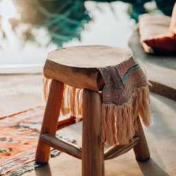 Wooden Stool/Side Table Plant Handmade Round Made To Order Natural Wood Gift Idea - thumbnail 3