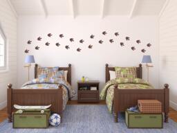 Dinosaur Footprints Wall Decal Set Boy Bedroom Decor - Medium Size - thumbnail 1