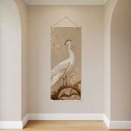 Peacock Chinoiserie Tapestry - Wall Hanging Unique Art - thumbnail 2