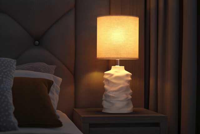 Wabi-Sabi Ceramic Table Lamp, Crumpled Design Bedside Ambient Light, Naaya Crumpled - image 1