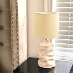 Wabi-Sabi Ceramic Table Lamp, Crumpled Design Bedside Ambient Light, Naaya Crumpled - thumbnail 2