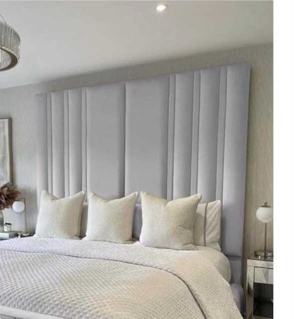 Plush Velvet Floor Standing Headboard - Aster Design, 72 - image 1