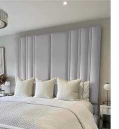 Plush Velvet Floor Standing Headboard - Aster Design, 72 - thumbnail 1