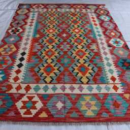 5'9x7'8 Ft Flatweave New Rug, Chubi Tribal Afghan Maimana Kilim Turkmen Oriental Rug, Vintage Rug For Bedroom, Livingroom - thumbnail 2