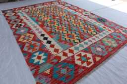 5'9x7'8 Ft Flatweave New Rug, Chubi Tribal Afghan Maimana Kilim Turkmen Oriental Rug, Vintage Rug For Bedroom, Livingroom - thumbnail 1