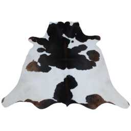 Dark Brown & White Cowhide Rug 58 - thumbnail 1