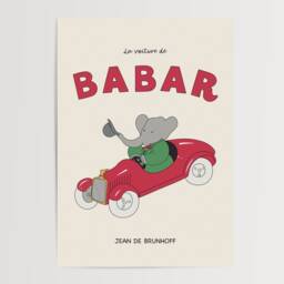 Babar The Elephant Car Print, Babar, Nursery Kids Bedroom, Girl, Boy, Playroom Wall Art, Unframed, A1/A2/A3/A4/A5, Quote Print - thumbnail 2