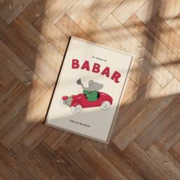 Babar The Elephant Car Print, Babar, Nursery Kids Bedroom, Girl, Boy, Playroom Wall Art, Unframed, A1/A2/A3/A4/A5, Quote Print - thumbnail 3