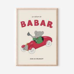 Babar The Elephant Car Print, Babar, Nursery Kids Bedroom, Girl, Boy, Playroom Wall Art, Unframed, A1/A2/A3/A4/A5, Quote Print - thumbnail 1