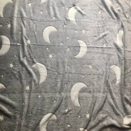 Handmade Xl Glow in The Dark Moon & Stars Fleece Blanket - thumbnail 2
