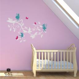 Nursery Wall Decals Enchanted Garden - Medium - Vinyl Stickers Art Custom Home Decor - thumbnail 1