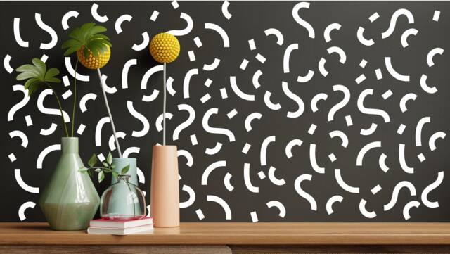 Sale Large Memphis Style Wall Decals, Vintage Design - image 1