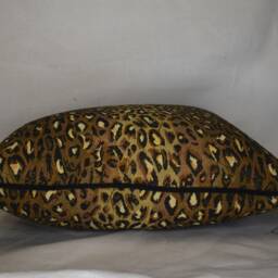 Cheetah Animal Skin Decorative Black Brown Gold Throw Pillow For Couch Sofa Chair Woven Jacquard Made in Usa Conplete With Piping - thumbnail 4