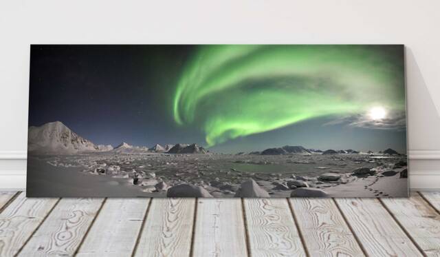 Northern Lights Canvas Print Arctic Aurora Borealis Landscape Art - image 1