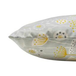 Scandinavian Floral Double Sided Extra-Large Cushion. 100% Cotton. On-Trend Grey & Mustard Yellow Geometric Design. 23x23 - thumbnail 2