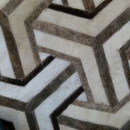 Cowhide Patchwork Rug Y Gray White - thumbnail 4