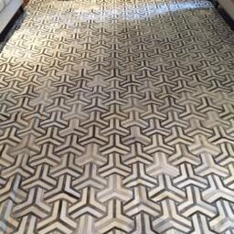 Cowhide Patchwork Rug Y Gray White - thumbnail 3