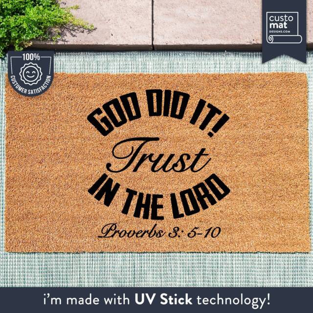 God Did It Trust in The Lord Proverbs 3 5-10 - New Home Gift Religious Christianity Housewarming - image 1