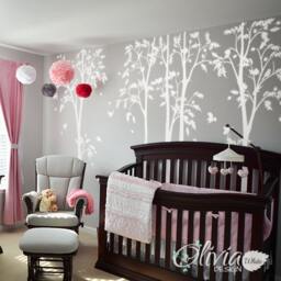 White Tree Decal Large Tree Wall Wall Art Tattoo Mural Stickers Decals Decor - Nt010 - thumbnail 1