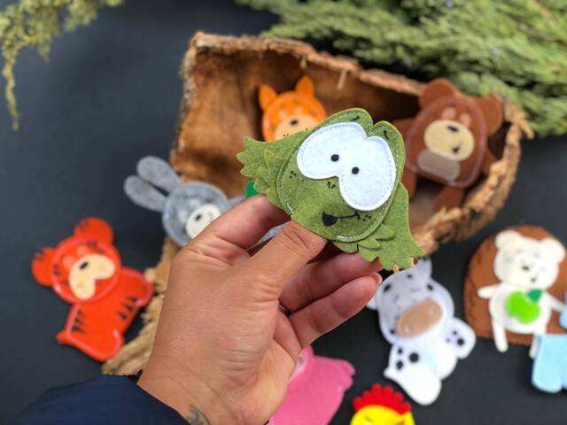 Finger Animals, Quiet Toys Felt Puppets Felt Animals Toddler Montessori Children - image 1